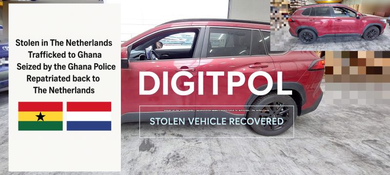 Stolen Red Toyota Tracked in Ghana and Successfully Repatriated to the Netherlands